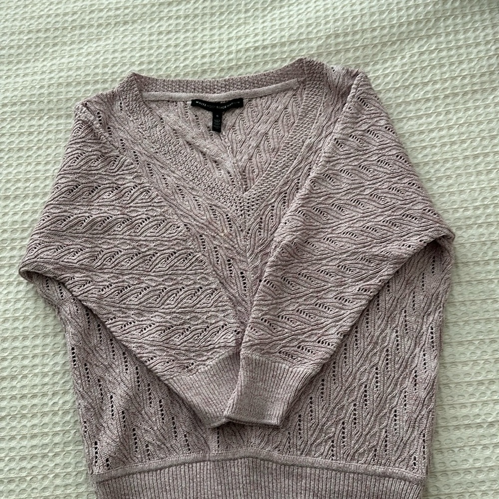 White House black market light pink sweater small